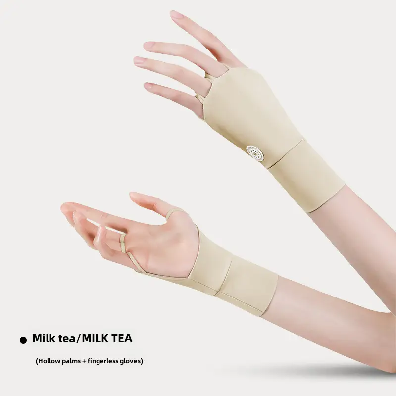 Women Ice Silk Sunscreen Gloves Arctic Gray - Image 4