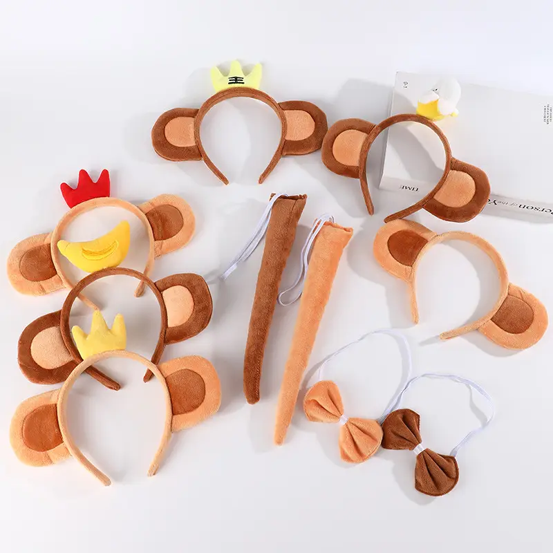 Plush Banana Monkey Headband Set for Girls - Image 24