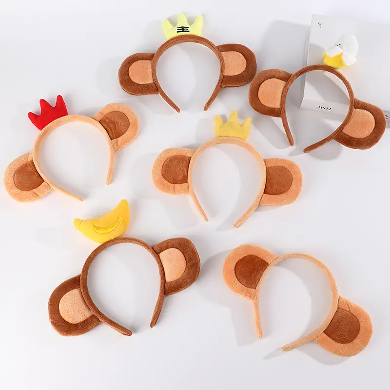 Plush Banana Monkey Headband Set for Girls - Image 25
