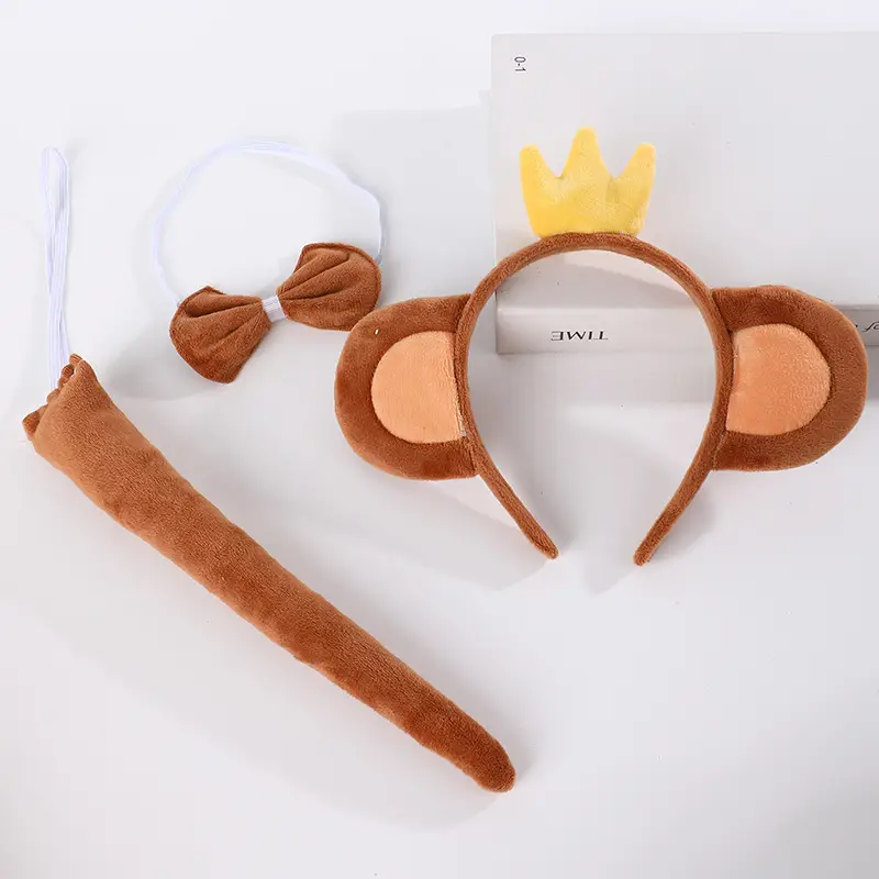 Plush Banana Monkey Headband Set for Girls - Image 13