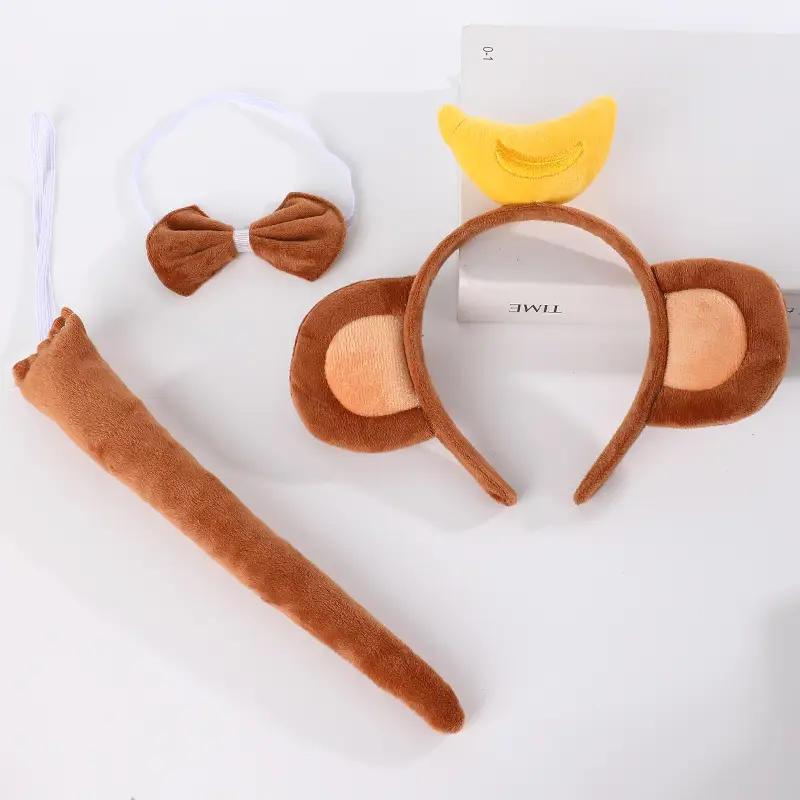 Plush Banana Monkey Headband Set for Girls - Image 16