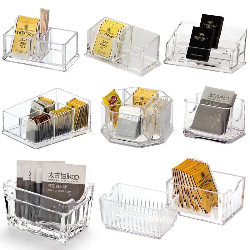 Clear Acrylic Guest Room Storage Box with 3 Grids - Image 15