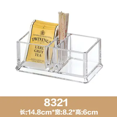 Clear Acrylic Guest Room Storage Box with 3 Grids - Image 2