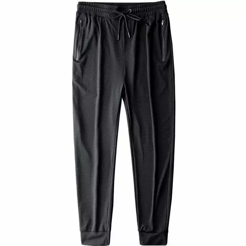 Men's Ice Silk Cool Mesh Trousers Black Summer Breathable — feature 16