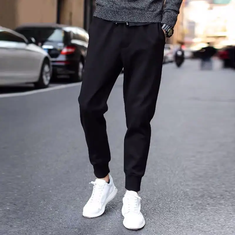 Men's Ice Silk Cool Mesh Trousers Black Summer Breathable