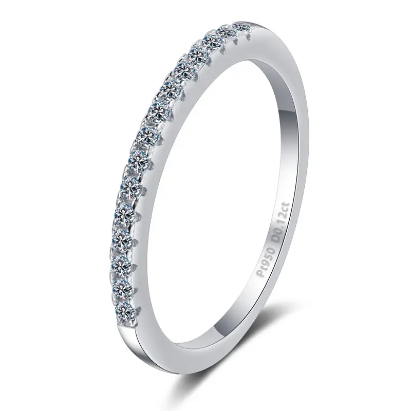 Moissanite Diamond Ring for Women Sterling Silver Half-Circle - Image 5
