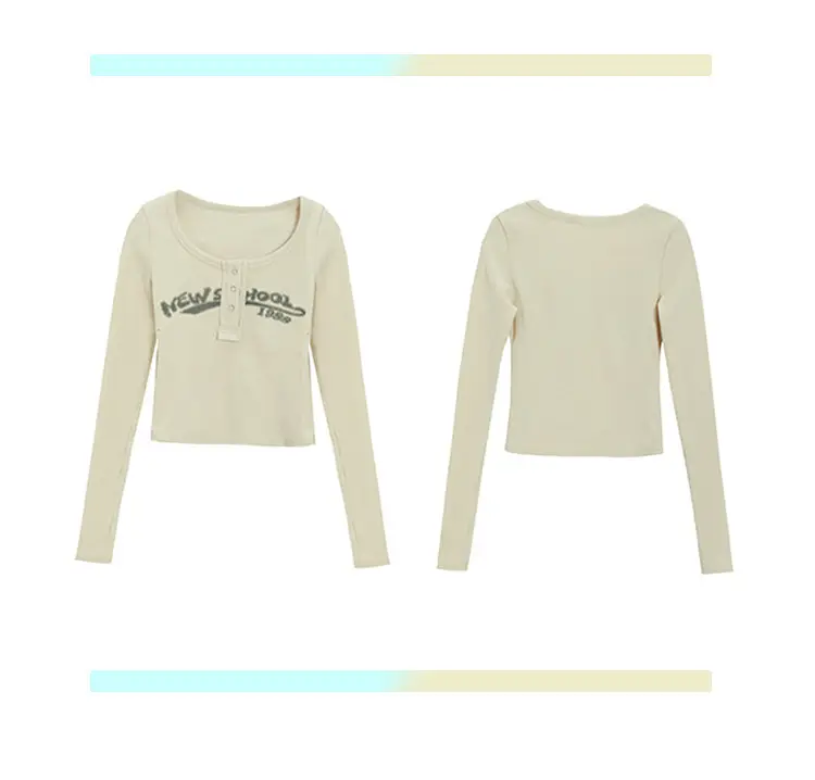 Hot Girl Tops for Women in Autumn Winter Short European American Niche Sexy Bottoming Shirts Unique Design Tight T-Shirts Trbottomy — feature 37