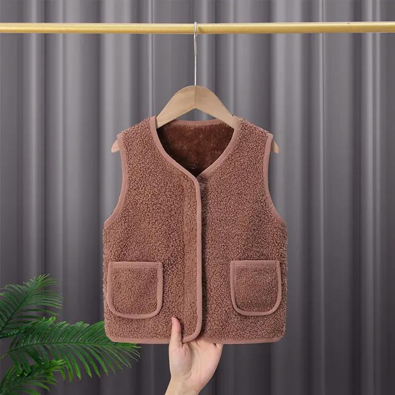 Baby Fleece Lined Vest Grey for Boys Girls Autumn Winter - Image 2