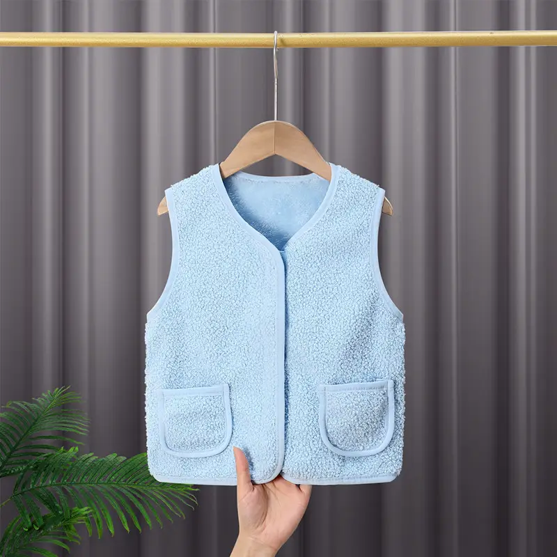 Baby Fleece Lined Vest Grey for Boys Girls Autumn Winter - Image 6