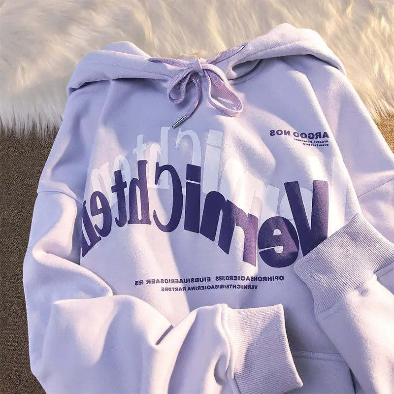 Women's White Letter Print Hooded Sweatshirt 2025 Winter - Image 10