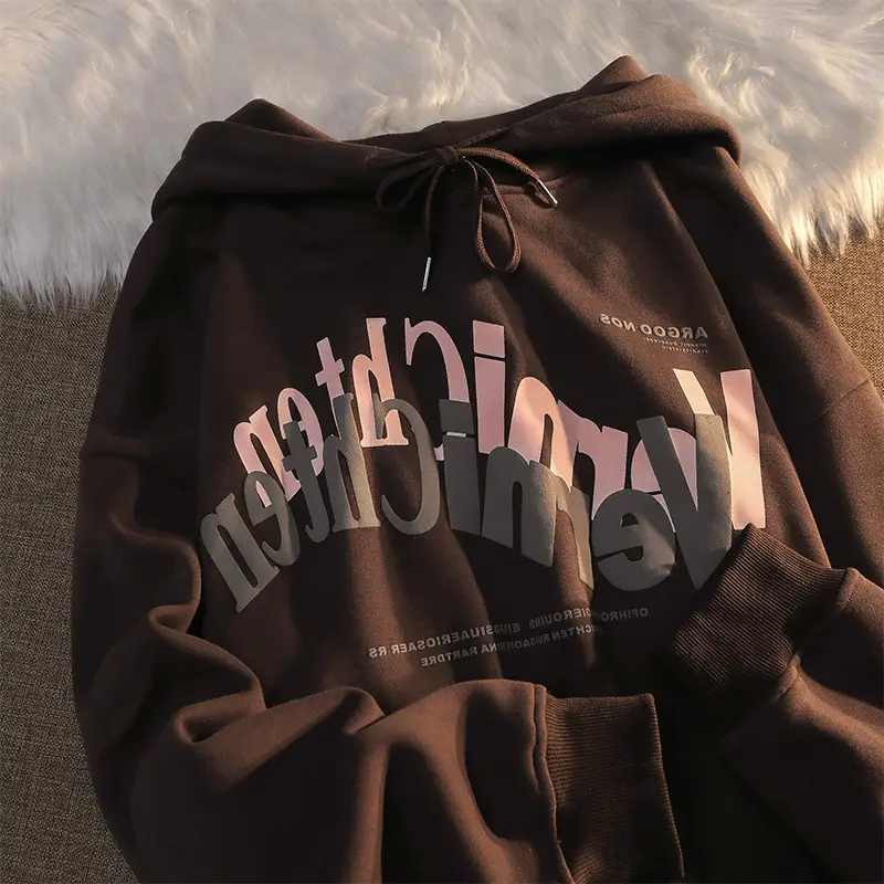 Women's White Letter Print Hooded Sweatshirt 2025 Winter - Image 11
