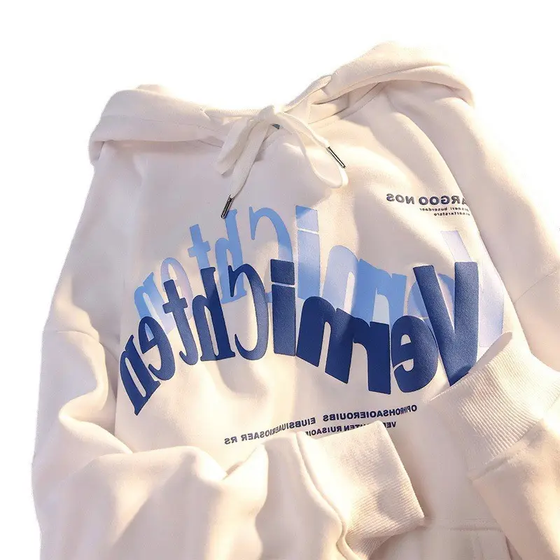 Women's White Letter Print Hooded Sweatshirt 2025 Winter - Image 13