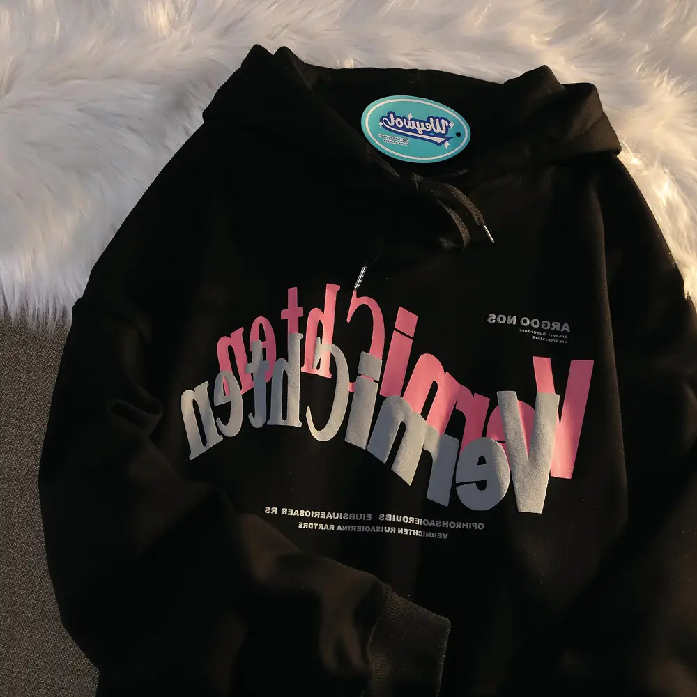 Women's White Letter Print Hooded Sweatshirt 2025 Winter - Image 3