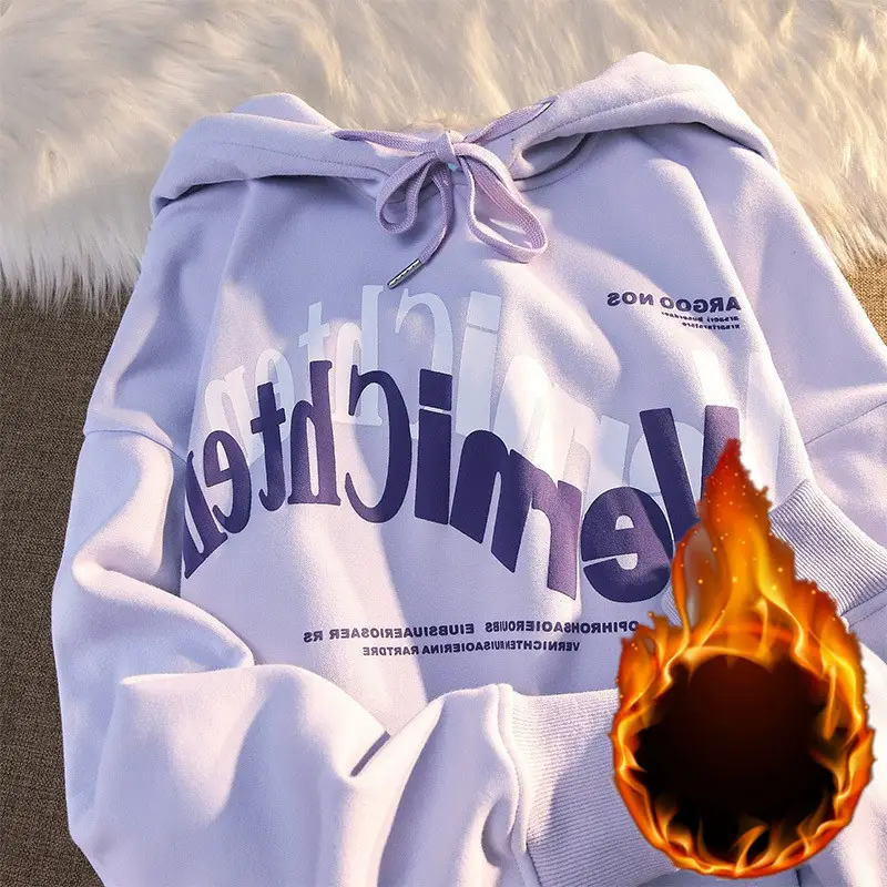 Women's White Letter Print Hooded Sweatshirt 2025 Winter - Image 5