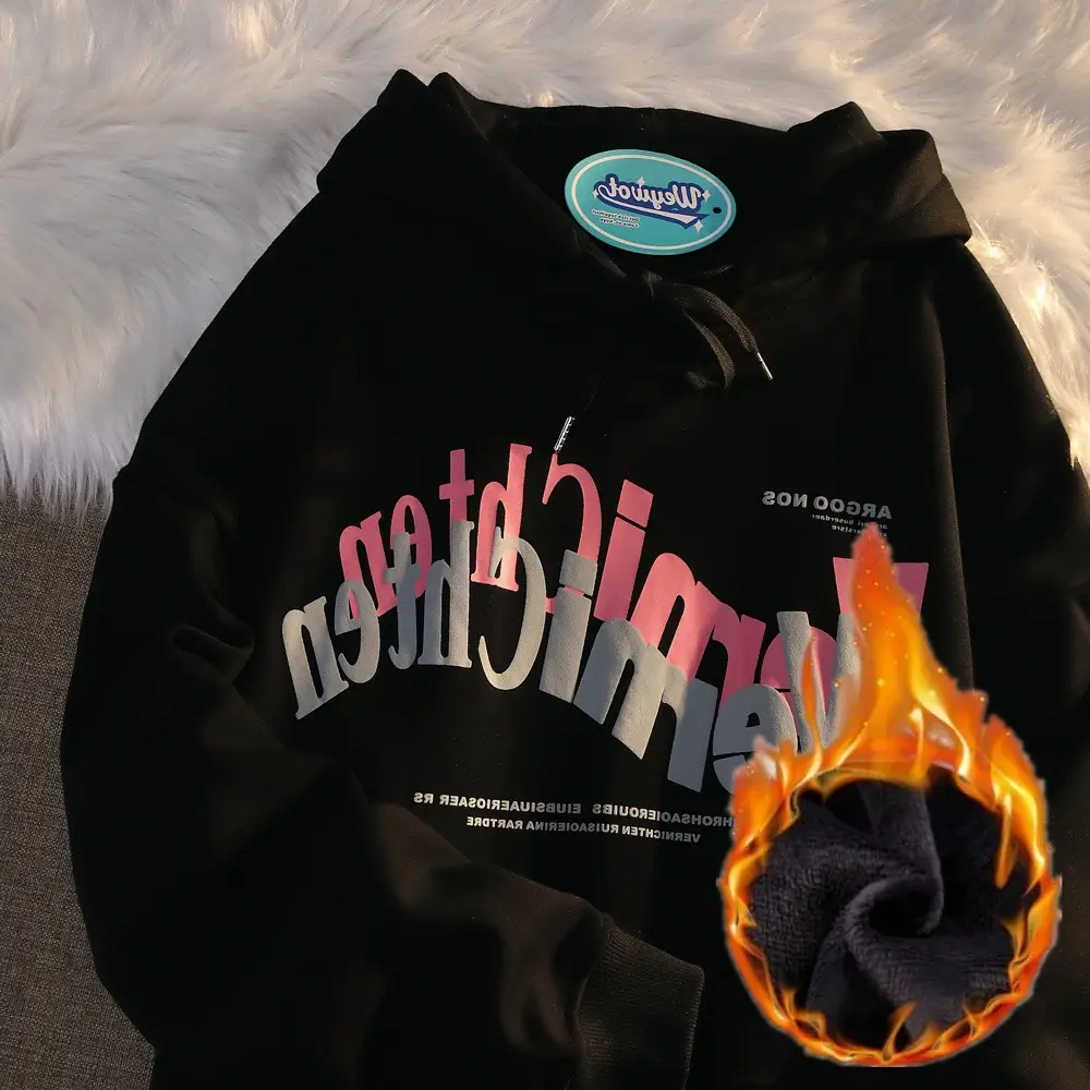 Women's White Letter Print Hooded Sweatshirt 2025 Winter - Image 7