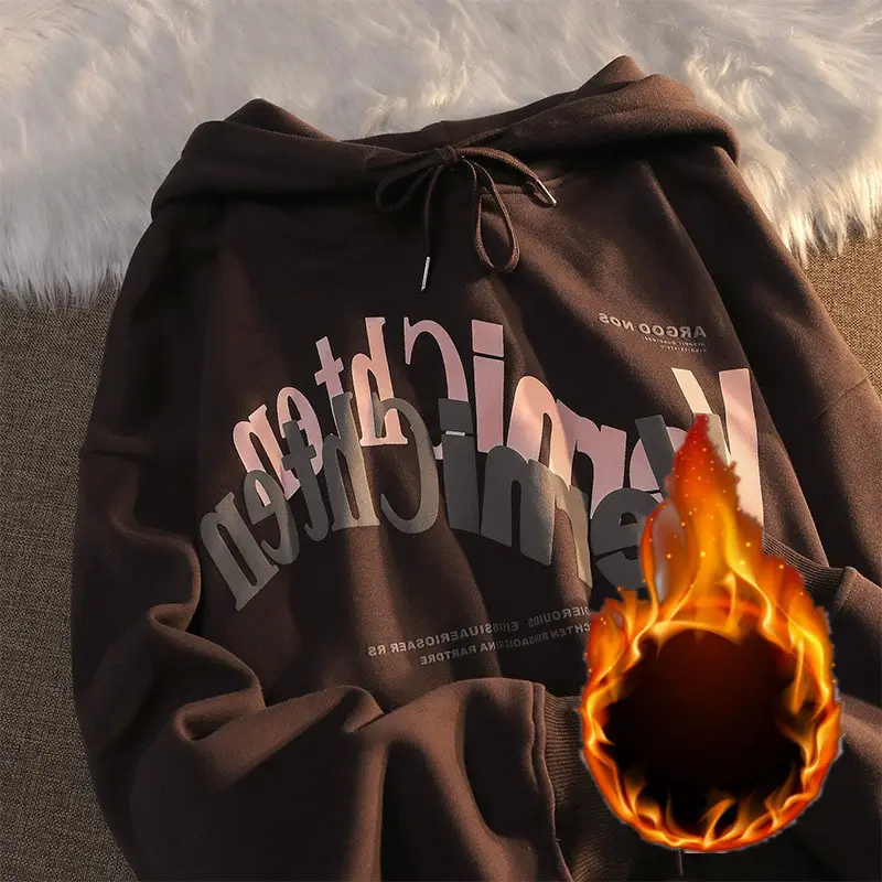 Women's White Letter Print Hooded Sweatshirt 2025 Winter - Image 8