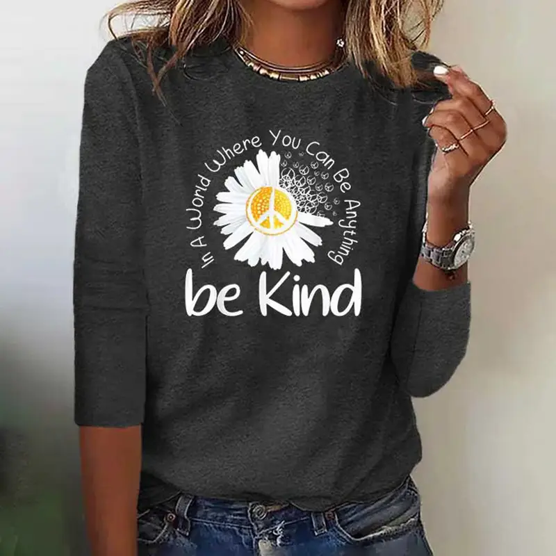 3D Printed Long Sleeve Women's Top Orange Green - Image 12