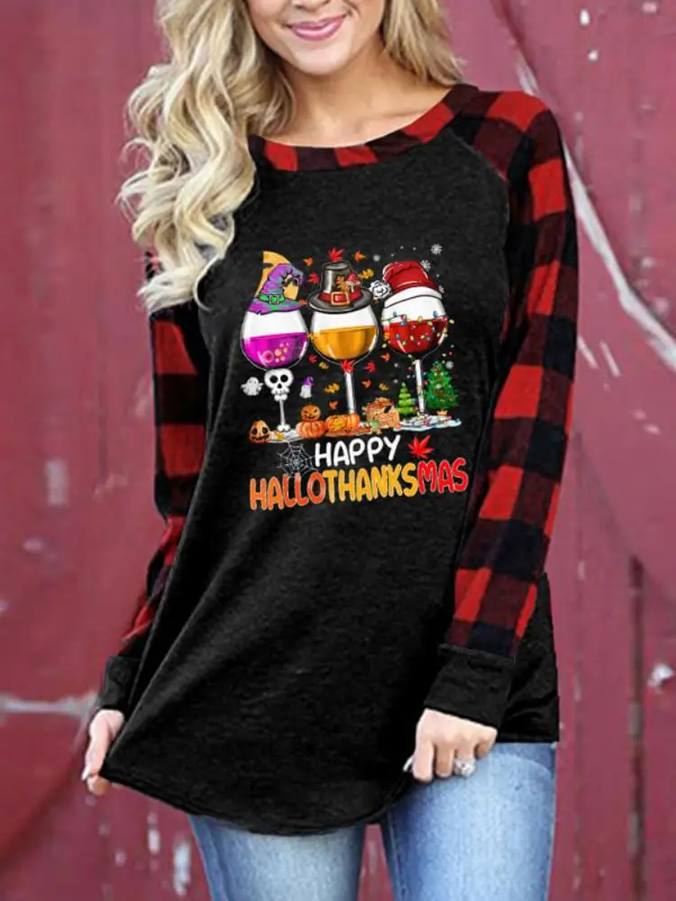 3D Printed Long Sleeve Women's Top Orange Green - Image 17