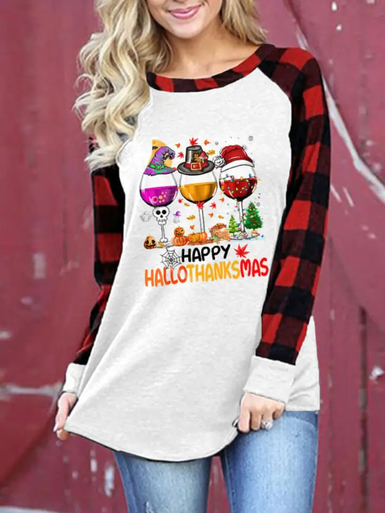 3D Printed Long Sleeve Women's Top Orange Green - Image 18