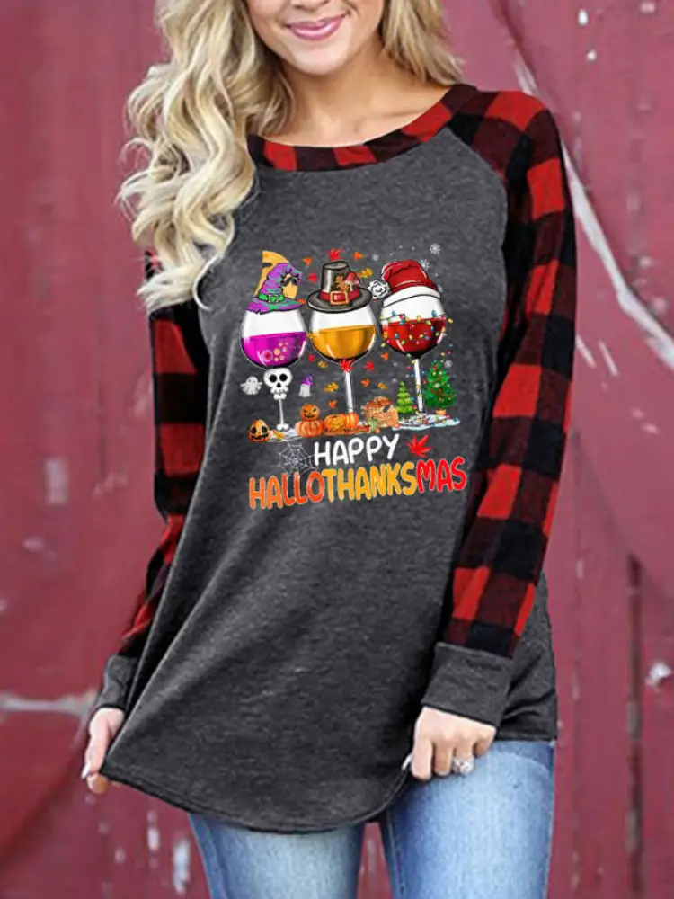3D Printed Long Sleeve Women's Top Orange Green - Image 19