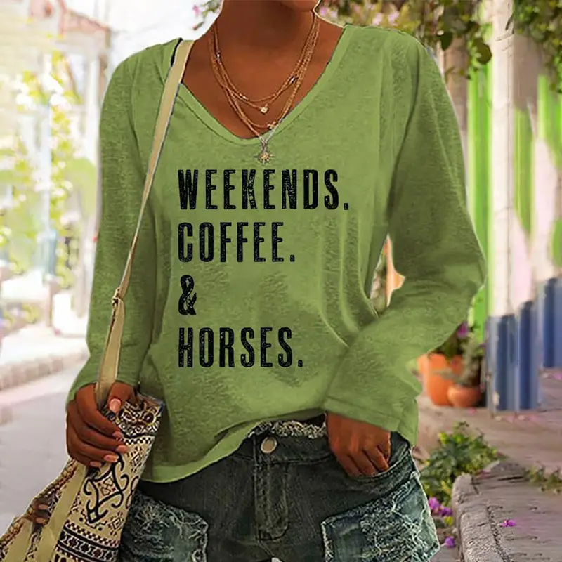 3D Printed Long Sleeve Women's Top Orange Green - Image 2