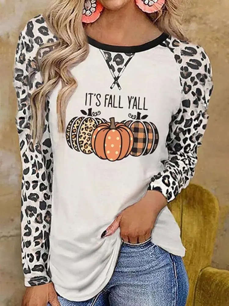 3D Printed Long Sleeve Women's Top Orange Green - Image 20