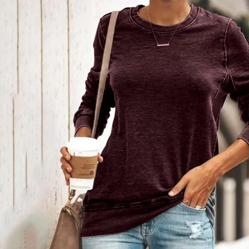 3D Printed Long Sleeve Women's Top Orange Green - Image 4