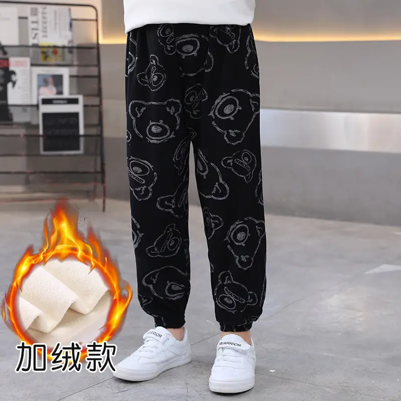 Children's Velvet Leg Pants Fall Winter Warm Loose Pants - Image 5