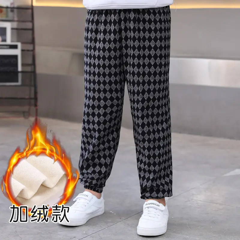 Children's Velvet Leg Pants Fall Winter Warm Loose Pants - Image 6