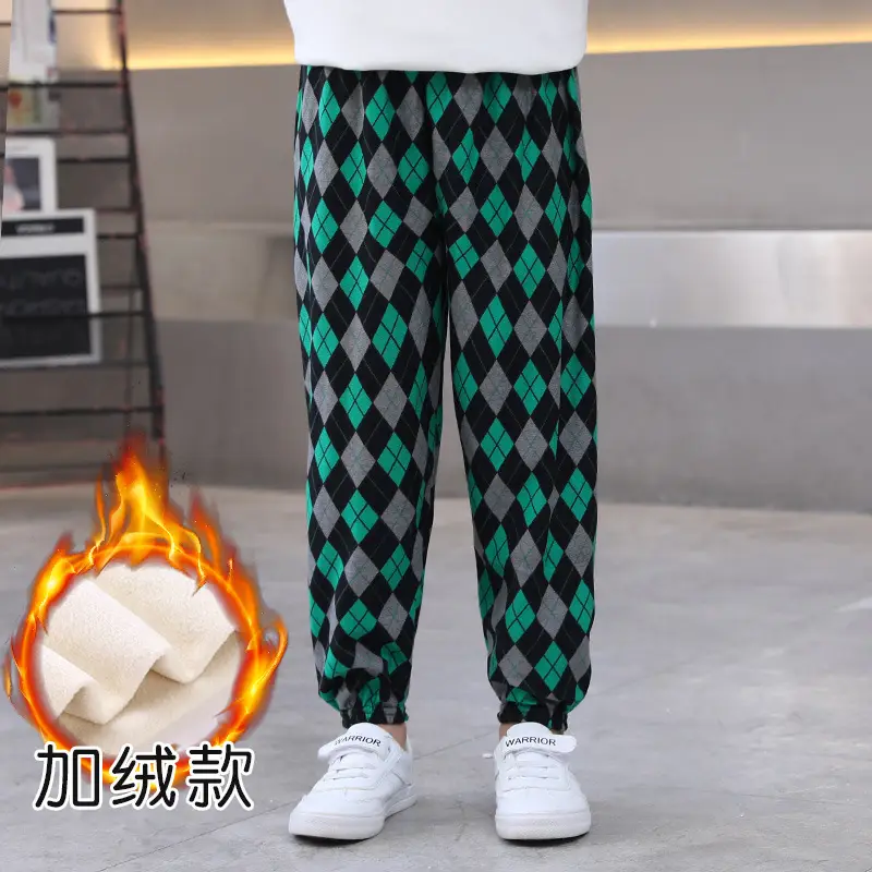 Children's Velvet Leg Pants Fall Winter Warm Loose Pants - Image 7