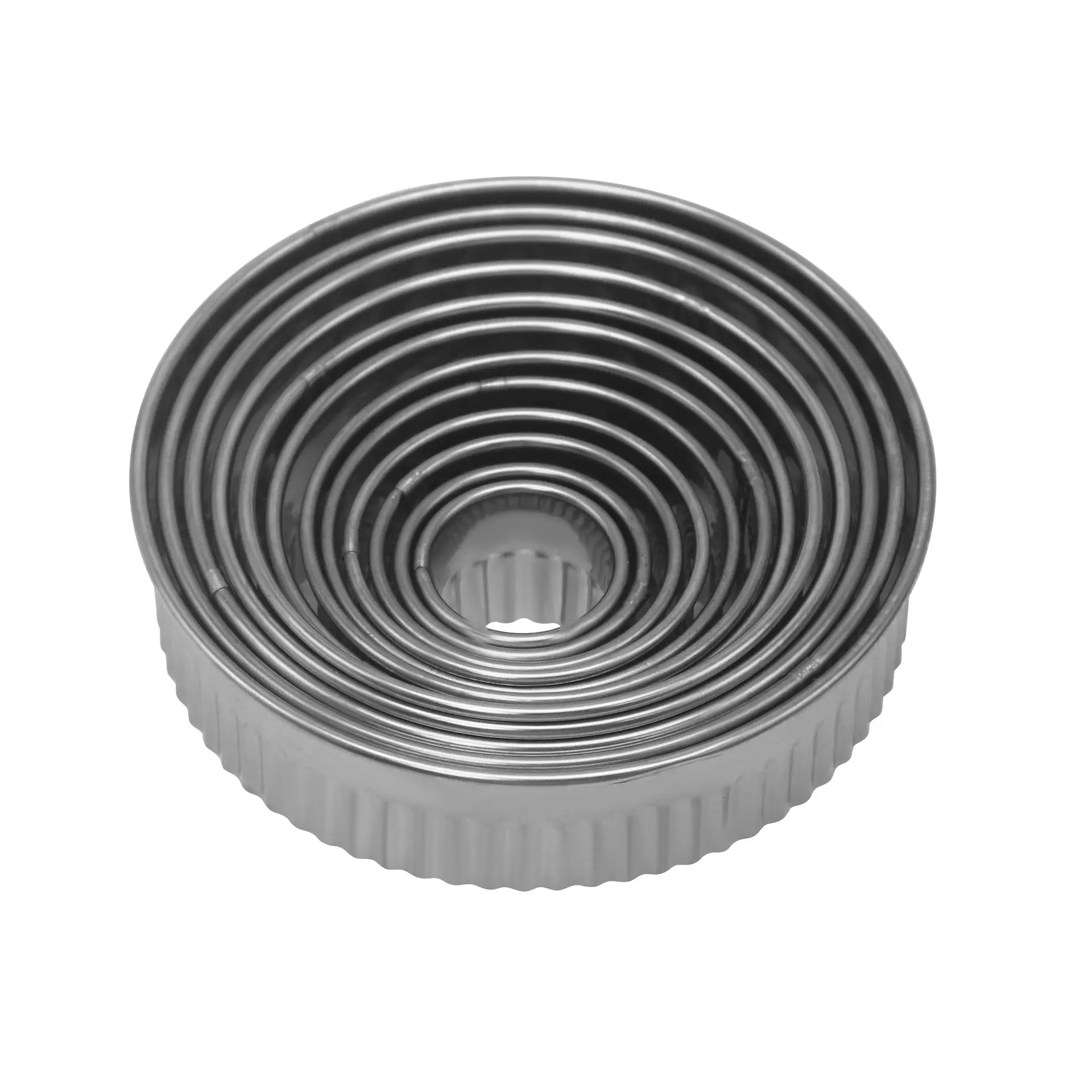 Stainless Steel Round Cake Mold Set 12 Pcs - Image 3