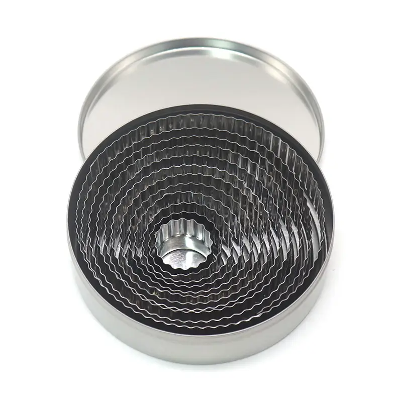 Stainless Steel Round Cake Mold Set 12 Pcs - Image 4