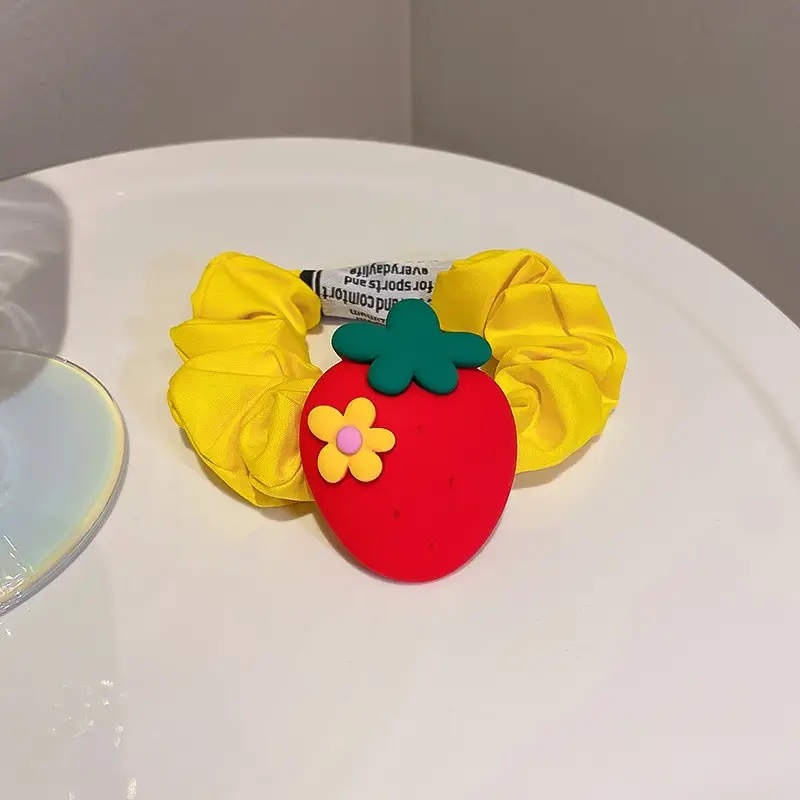 Strawberry Hair Rope with Flower Decor
