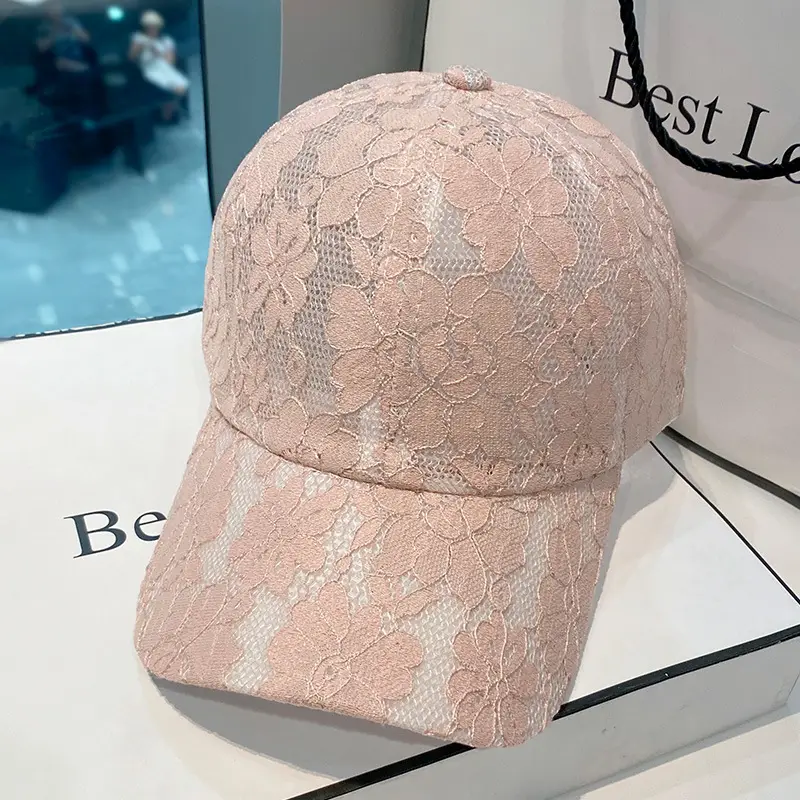 Black Lace Flower Baseball Cap for Women - Image 4