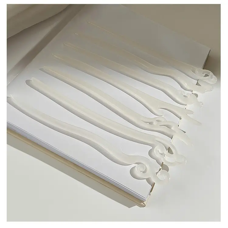 White Jade Hairpin Women's Modern Antique Hanfu Accessory - Image 14
