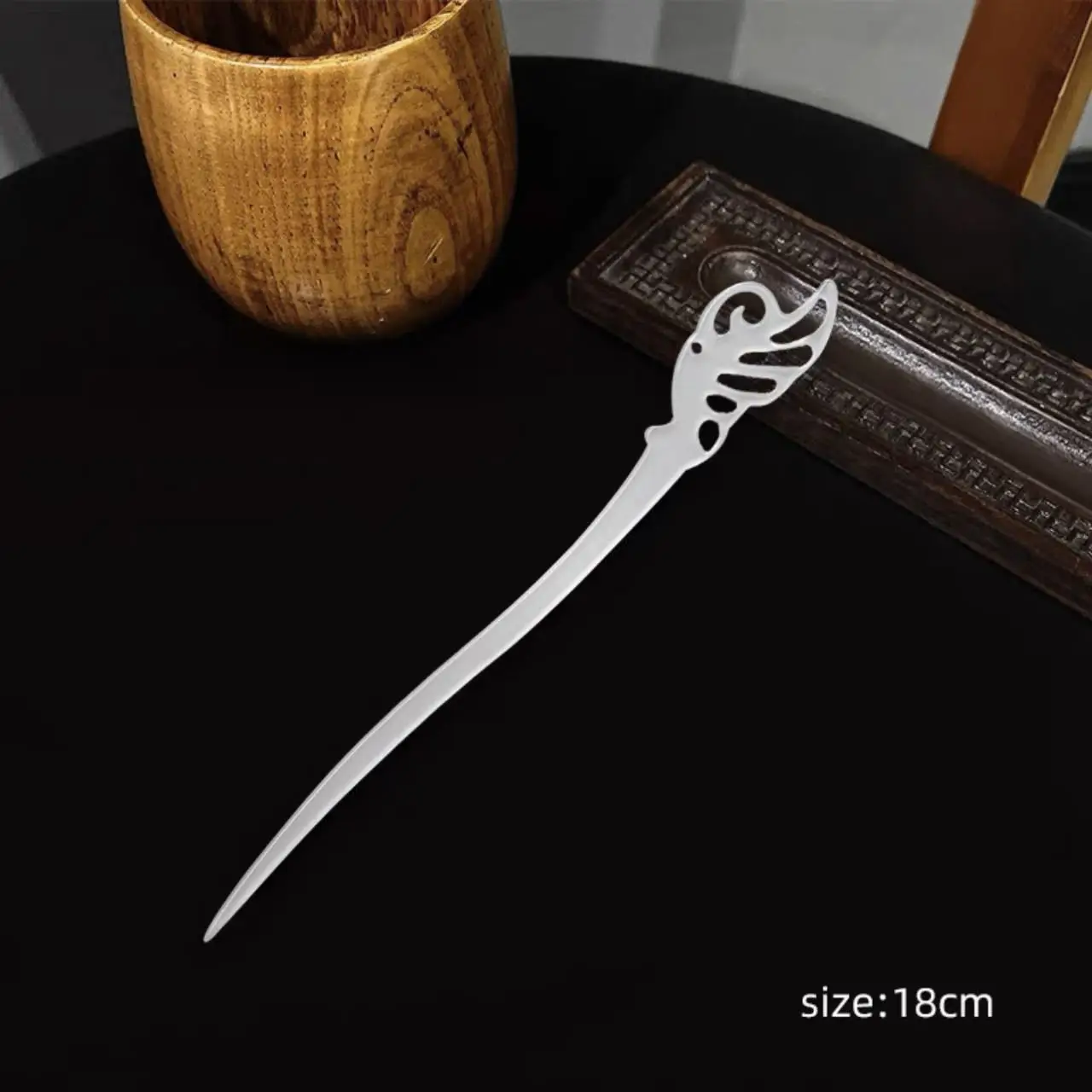 White Jade Hairpin Women's Modern Antique Hanfu Accessory - Image 3