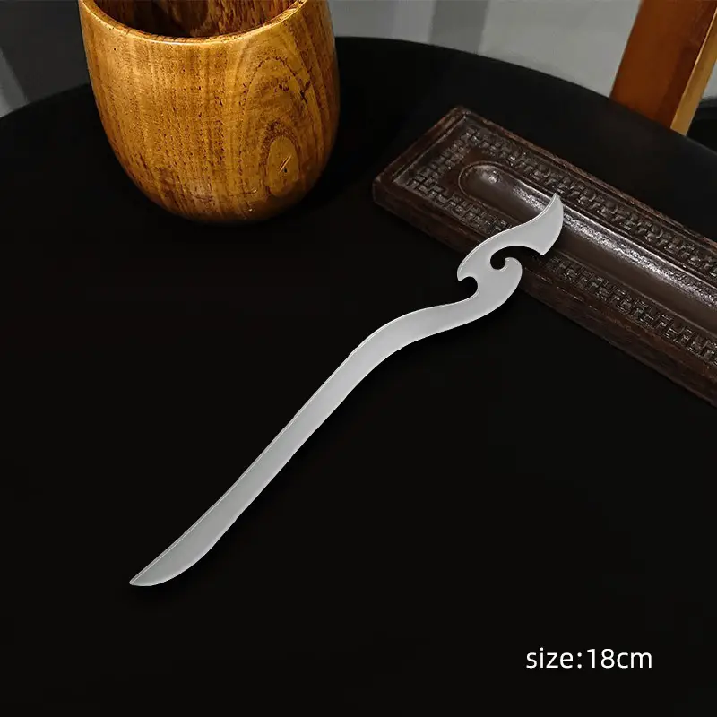 White Jade Hairpin Women's Modern Antique Hanfu Accessory - Image 4