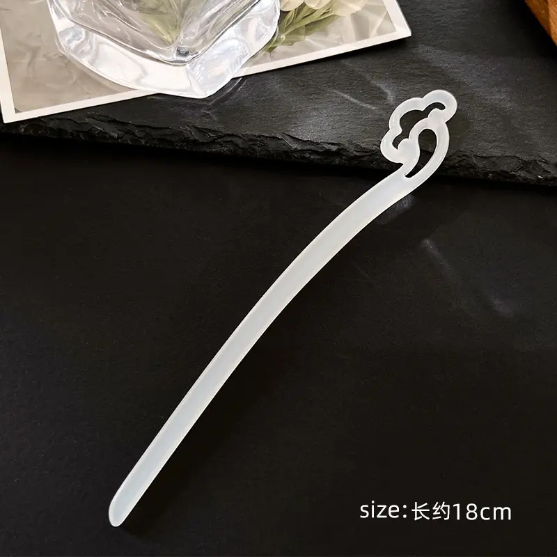 White Jade Hairpin Women's Modern Antique Hanfu Accessory - Image 7