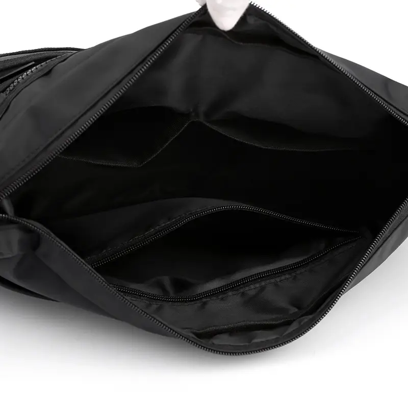 Men's Oxford Cloth Crossbody Bag Black Large Capacity - Image 6
