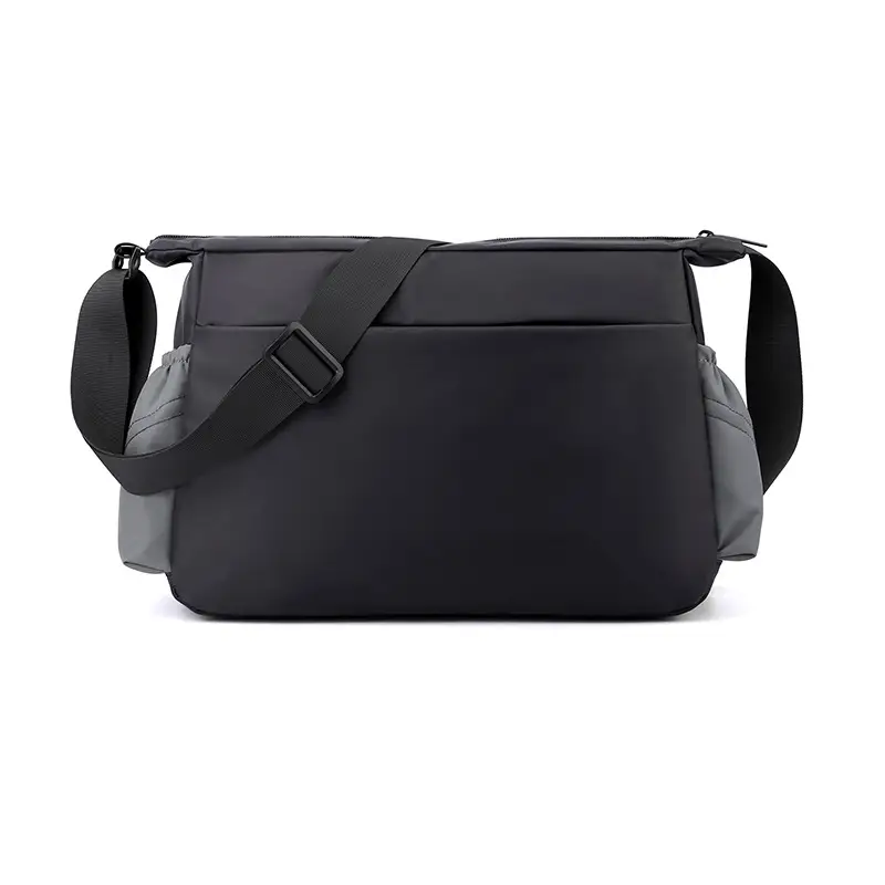 Men's Oxford Cloth Crossbody Bag Black Large Capacity - Image 8