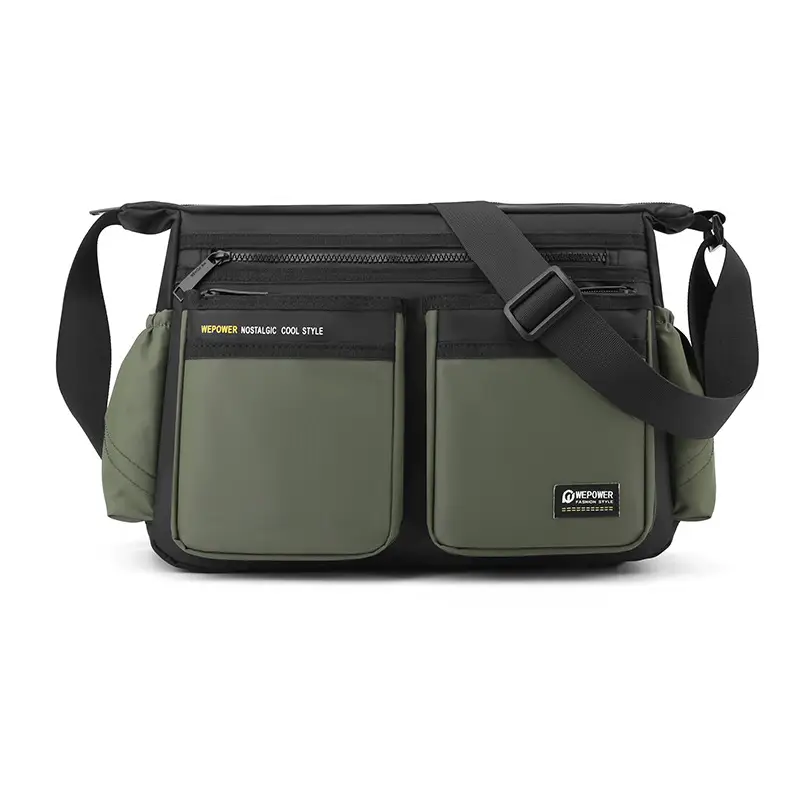 Men's Oxford Cloth Crossbody Bag Black Large Capacity - Image 4