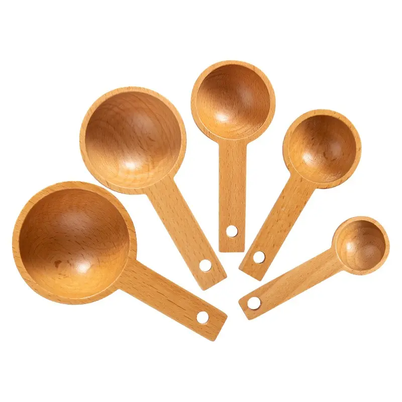 Wooden Beech Spoon Set for Kitchen Baking Scale - Image 10