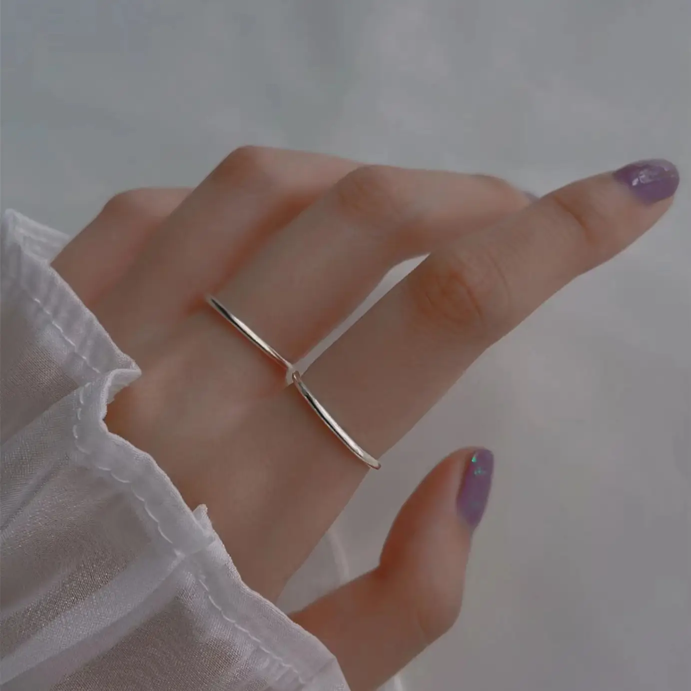 S999 Sterling Silver Glossy Ring for Women - Image 5