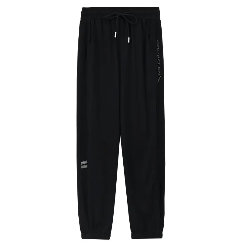 Women Ice Silk Sports Harem Pants Black 2025 - Image 7