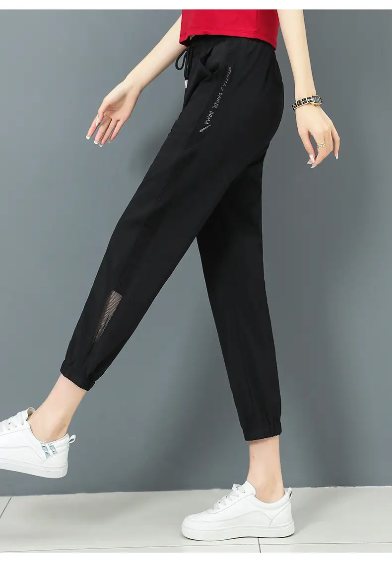 Women Ice Silk Sports Harem Pants Black 2025 — feature 17