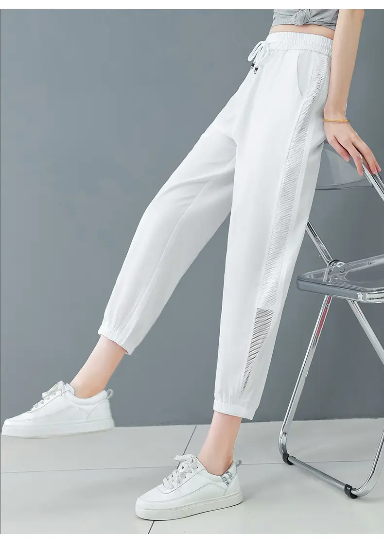 Women Ice Silk Sports Harem Pants Black 2025 — feature 20