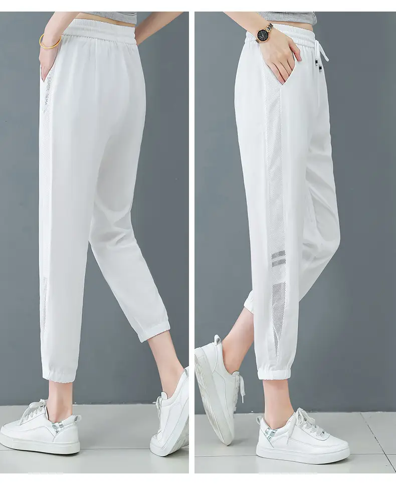 Women Ice Silk Sports Harem Pants Black 2025 — feature 21