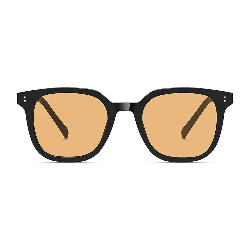 Korean Style Sunglasses Dark Tea Black Frame - Image 5