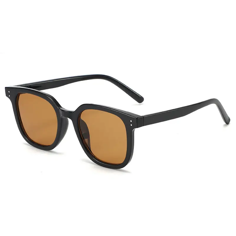 Korean Style Sunglasses Dark Tea Black Frame - Image 6