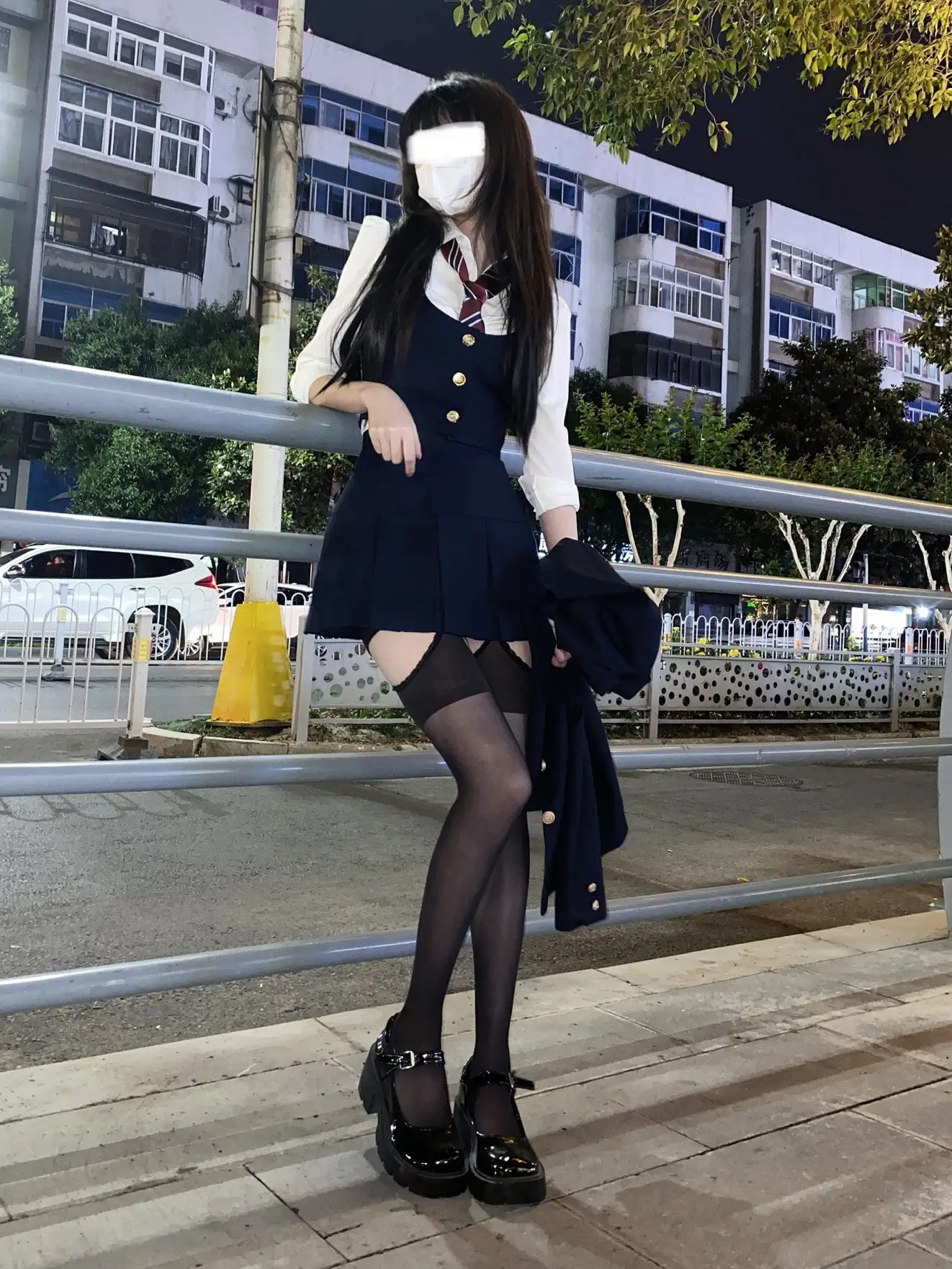 Cool House Oolong Girls Vest Suit Navy Blue Pleated Skirt — feature 6